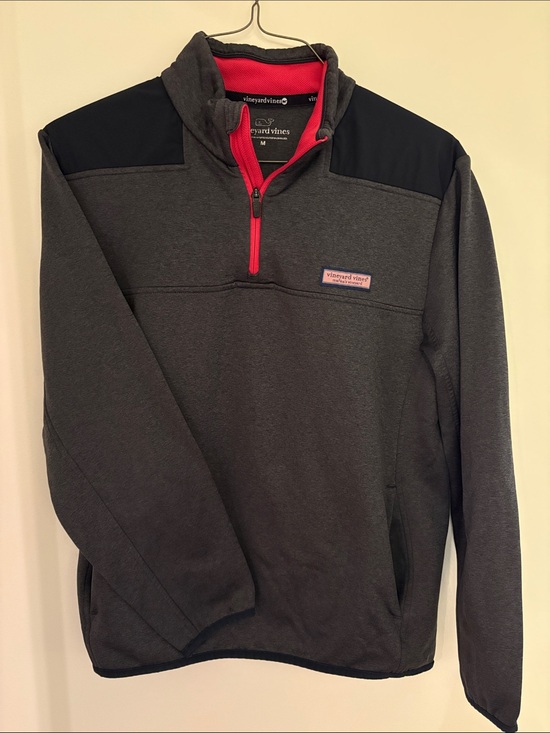Vineyard Vines Other - Vineyard Vines Men's Charcoal Half-Zip Pullover with Red Trim